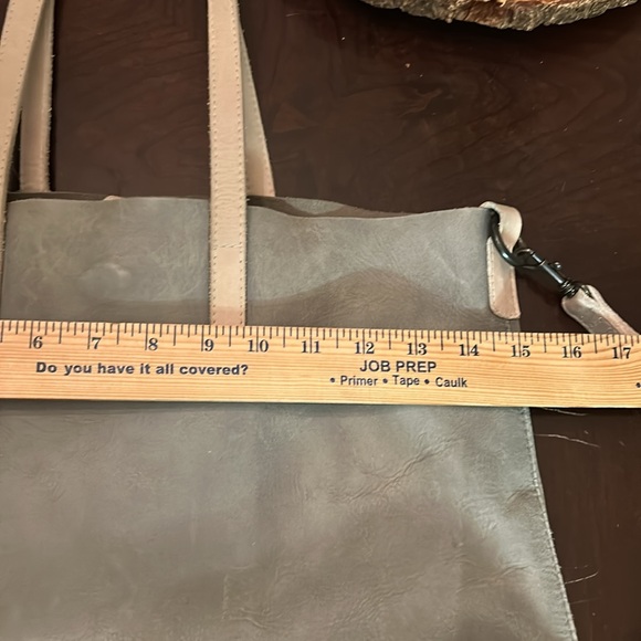 Women’s Able Gray/ Beige Straps Leather Handcrafted Tote/Crossbody/shoulder‎ Bag - Picture 11 of 13